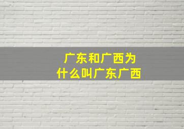 广东和广西为什么叫广东广西