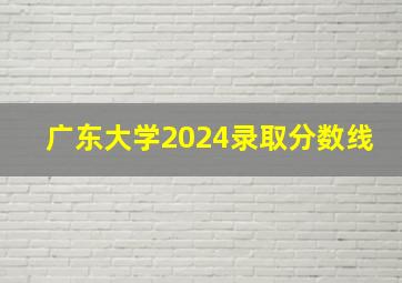 广东大学2024录取分数线