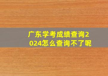 广东学考成绩查询2024怎么查询不了呢