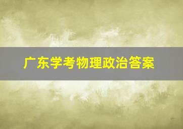 广东学考物理政治答案