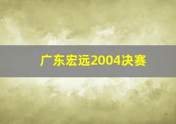 广东宏远2004决赛