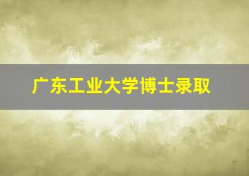 广东工业大学博士录取