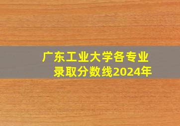 广东工业大学各专业录取分数线2024年