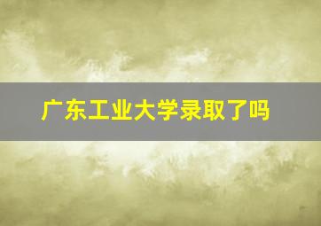 广东工业大学录取了吗