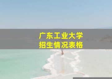 广东工业大学招生情况表格