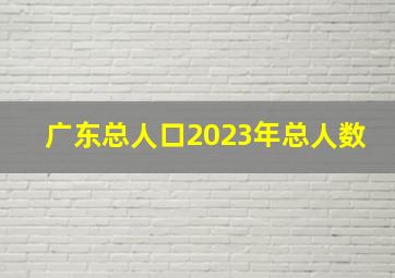 广东总人口2023年总人数