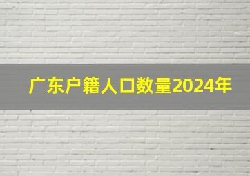 广东户籍人口数量2024年