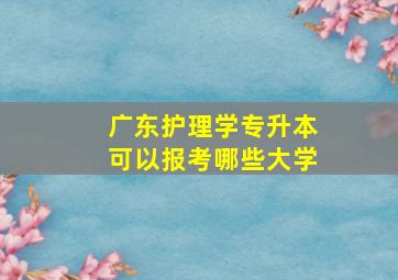 广东护理学专升本可以报考哪些大学