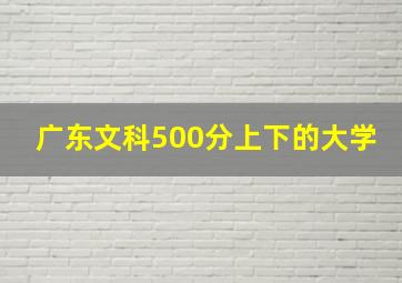 广东文科500分上下的大学