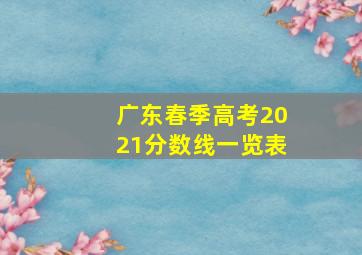 广东春季高考2021分数线一览表