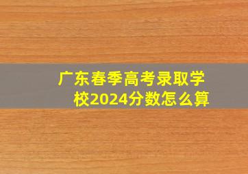 广东春季高考录取学校2024分数怎么算