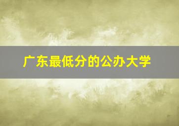 广东最低分的公办大学