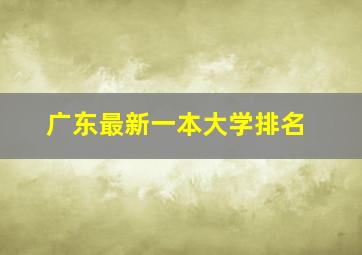 广东最新一本大学排名