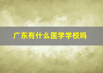 广东有什么医学学校吗