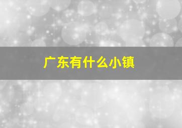 广东有什么小镇