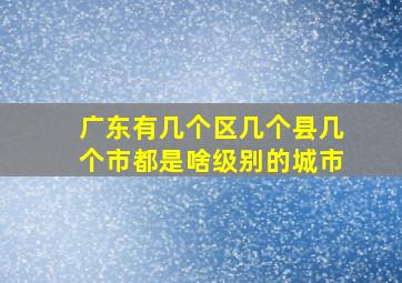 广东有几个区几个县几个市都是啥级别的城市