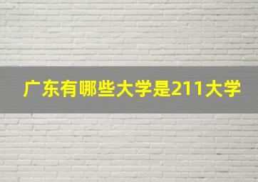 广东有哪些大学是211大学