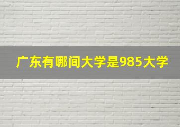 广东有哪间大学是985大学