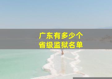 广东有多少个省级监狱名单