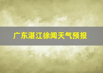 广东湛江徐闻天气预报