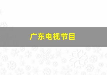 广东电视节目