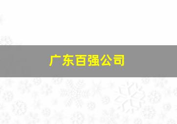 广东百强公司