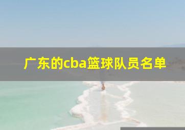 广东的cba篮球队员名单