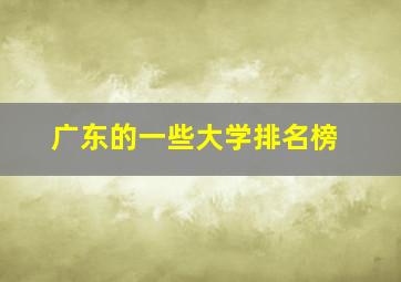 广东的一些大学排名榜