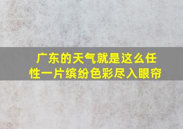 广东的天气就是这么任性一片缤纷色彩尽入眼帘