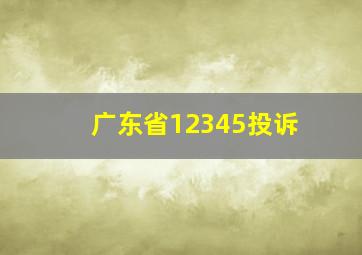 广东省12345投诉