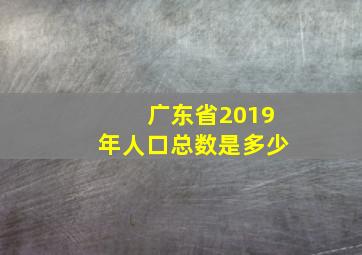 广东省2019年人口总数是多少