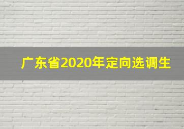 广东省2020年定向选调生