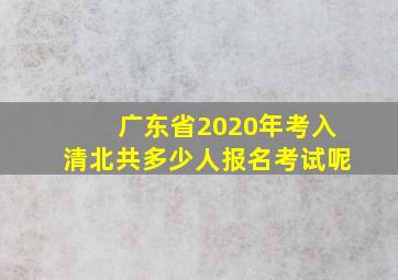 广东省2020年考入清北共多少人报名考试呢