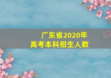 广东省2020年高考本科招生人数