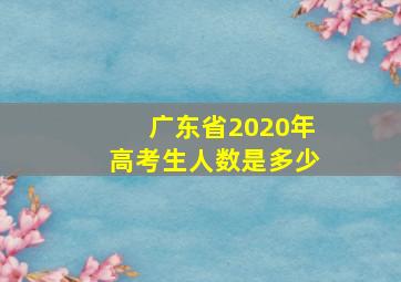 广东省2020年高考生人数是多少