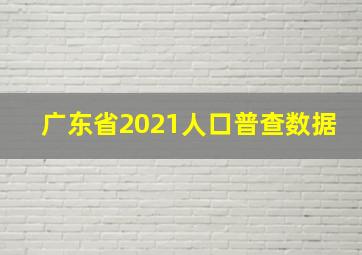 广东省2021人口普查数据