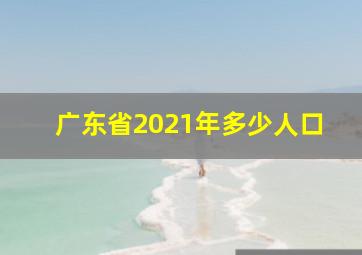 广东省2021年多少人口