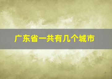 广东省一共有几个城市