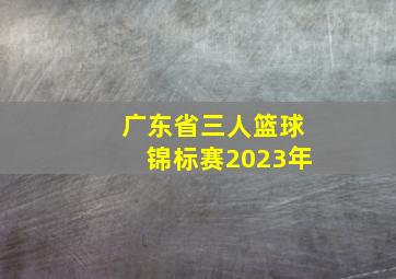 广东省三人篮球锦标赛2023年