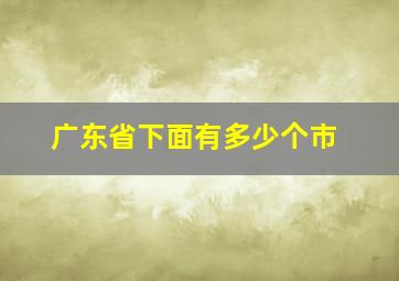 广东省下面有多少个市