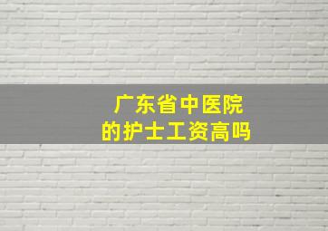 广东省中医院的护士工资高吗