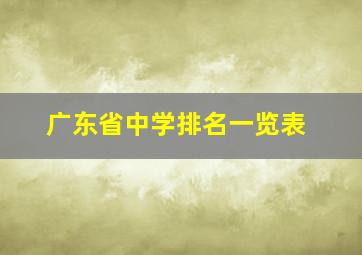 广东省中学排名一览表