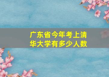 广东省今年考上清华大学有多少人数