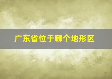 广东省位于哪个地形区