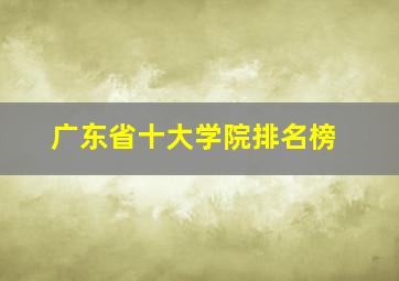 广东省十大学院排名榜