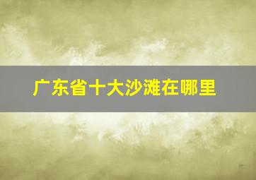 广东省十大沙滩在哪里