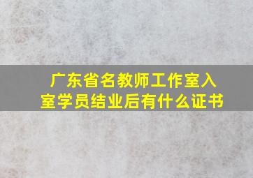 广东省名教师工作室入室学员结业后有什么证书