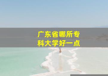 广东省哪所专科大学好一点