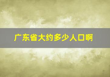 广东省大约多少人口啊