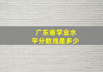 广东省学业水平分数线是多少